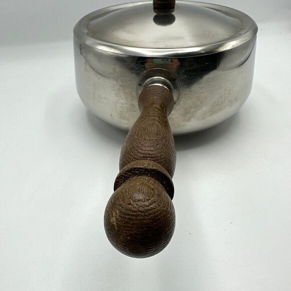 Vintage Stainless Steel Sauce pot With Wooden Handle made in Japan - Picture 2 of 10